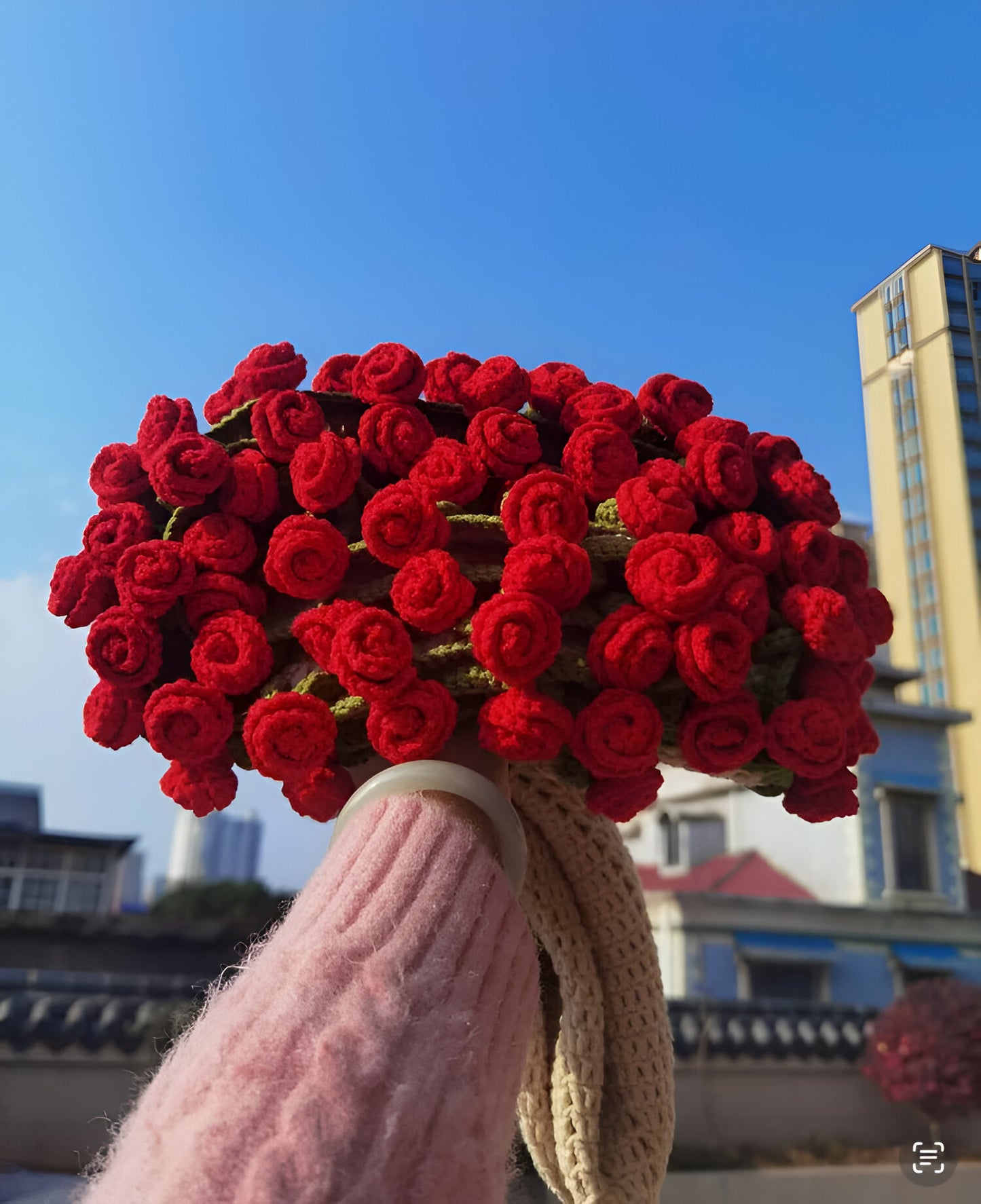 Coperta di fiori fatta a mano