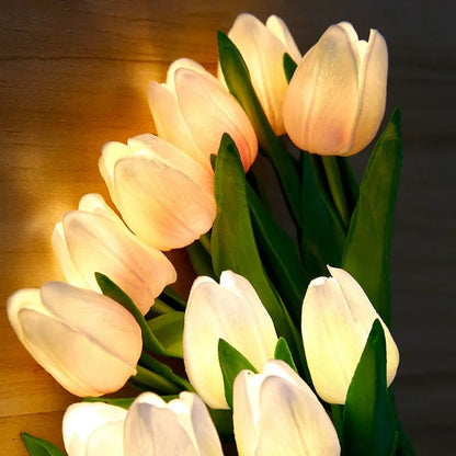 Vase de tulipes lumineuses