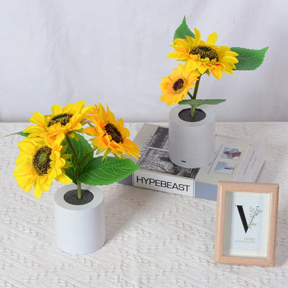 Vase de tournesols lumineux